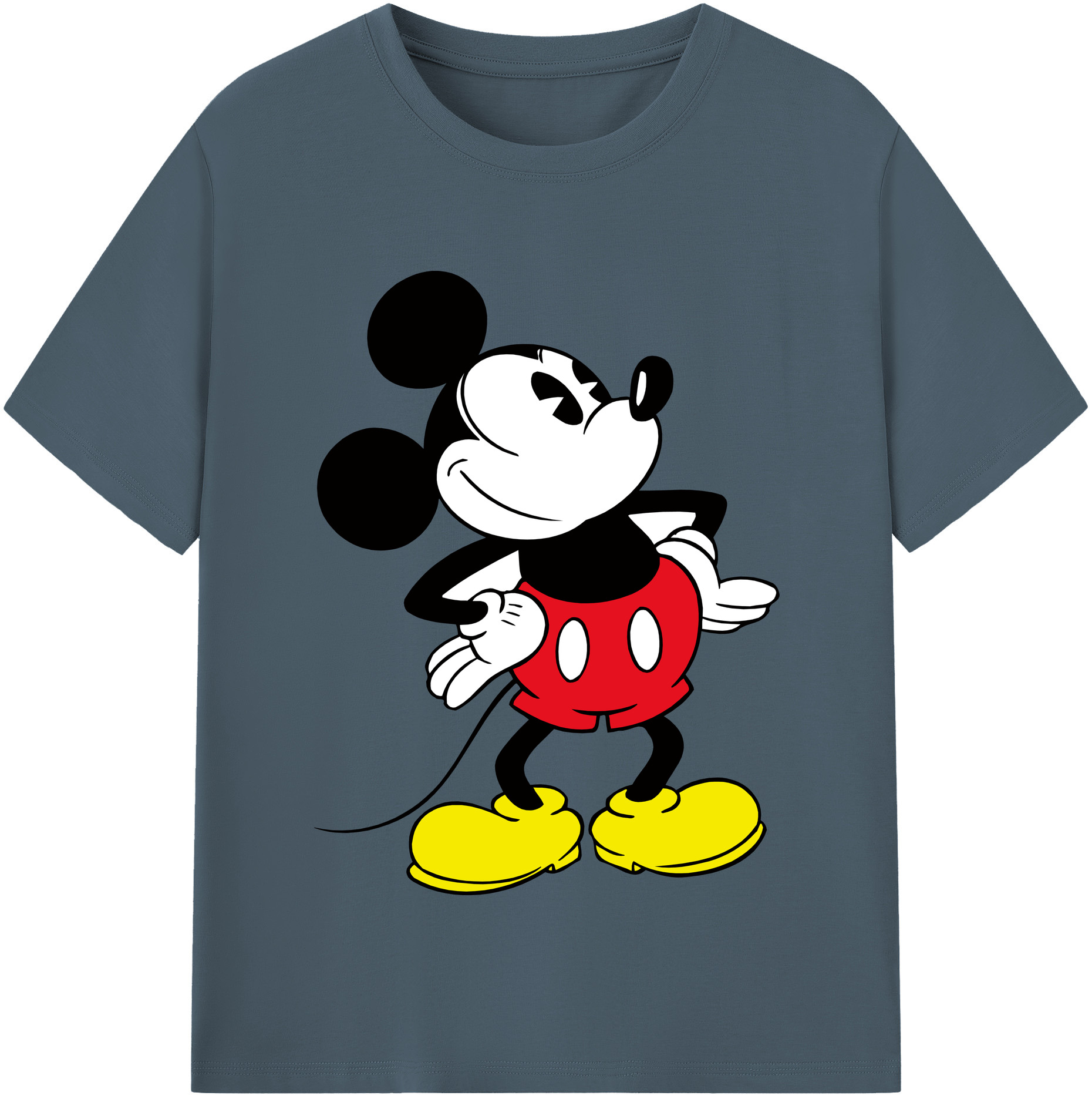（画像用） ミッキーマウス Mickey Mouse 綿100％半袖Tシャツ（フロントプリント）